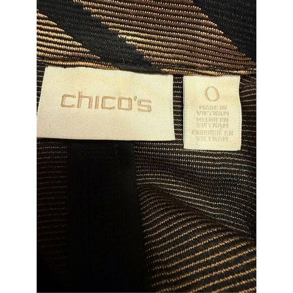 Chico’s Geometric Print Single Button Blazer Black/Gold Size S - Picture 9 of 11